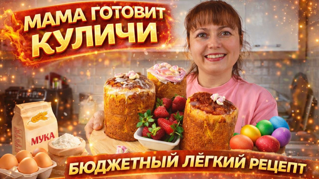 МАМА ГОТОВИТ КУЛИЧИ НА ПАСХУ! БЮДЖЕТНЫЙ ЛЕГКИЙ РЕЦЕПТ