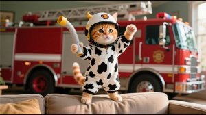 Мама-Кошка И Рыжий Котенок - Мечта Пожарного 🚒