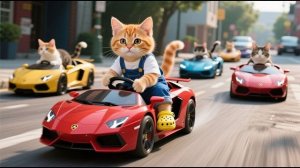 Награда рыжему котенку от мамы-кошки