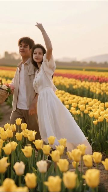 Солнечный день среди цветов: романтическая прогулка #любовь #романтика #природа