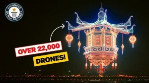 Шоу дронов в Китае, попавшее в книгу рекордов Гинесса.