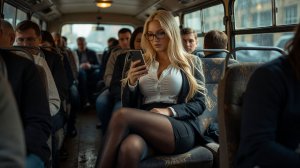 "Очаровательная девушка в автобусе: взгляд, который не оставит равнодушным"