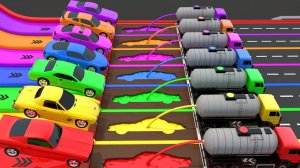 Песенка про маленькую медную монетку для детей - Изучаем цвета с помощью игрушечных супермашинок