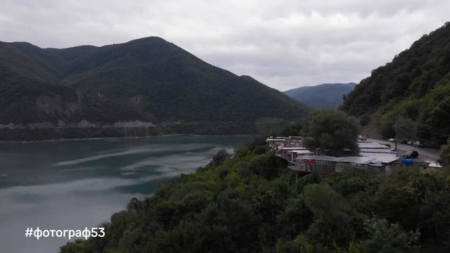 Грузия 🇬🇪, кафе на Военно-грузинской дороге, вид с коптера