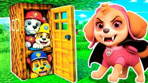 ПРЯЧУСЬ в СЕКРЕТНОЙ БАЗЕ в ДЕРЕВЕ с ЩЕНЯЧИЙ ПАТРУЛЬ от СКАЙ ВАМПИР МОНСТР в МАЙНКРАФТ