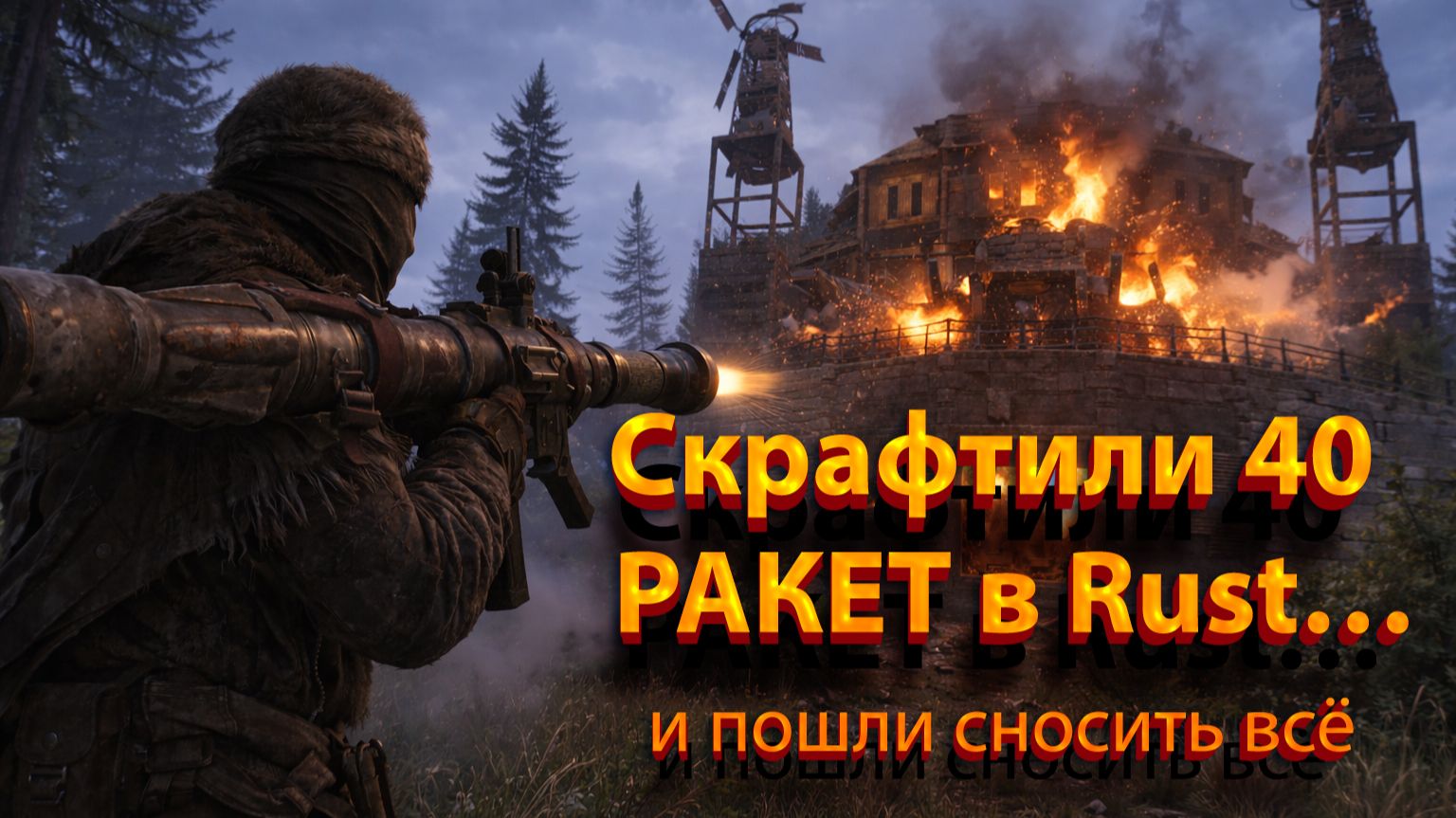 Скрафтили 40 РАКЕТ в Rust… и пошли сносить всё
