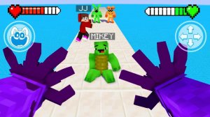 Джей Джей и Майки игра в кошки-мышки с Поппи во время пробежки от первого лица. Майнкрафт Мультик