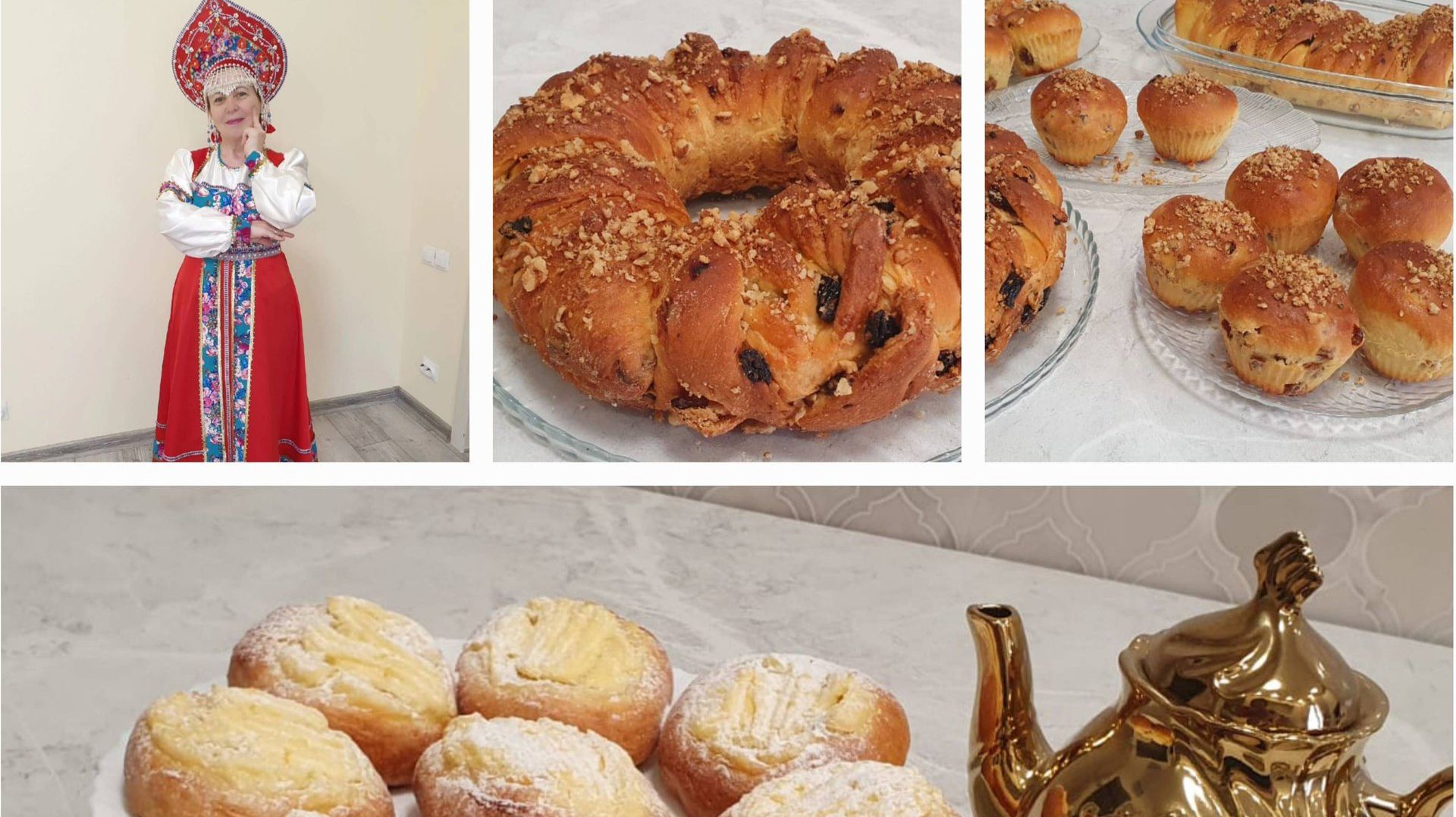Сдобные кексы, рулеты, ватрушки с вкуснейшими начинками.😋Пасха, на праздничный стол.