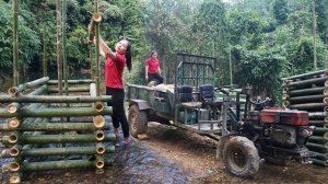 Строю мост через реку из большого количества камней. Строю две каменные колонны. Серия 39. Се