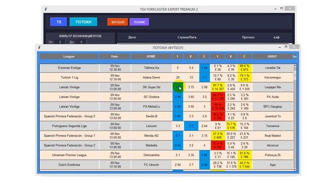 Прогнозы на футбол с высокими коэфф. Работа программы EXPERT PREMIUM 2
