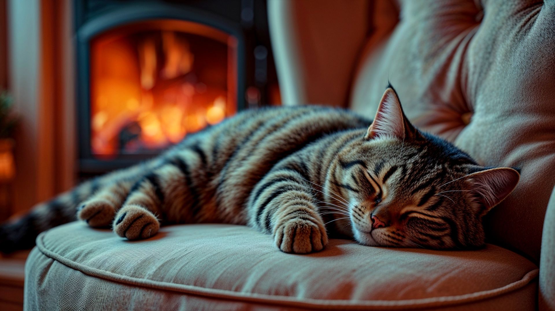 🔥 УСПОКАИВАЮЩАЯ МУЗЫКА ДЛЯ МЕДИТАЦИИ И ЗВУК КАМИНА 🎵 РАССЛАБЛЯЮЩАЯ МУЗЫКА ДЛЯ СНА И МУРЧАНИЕ КОШКИ