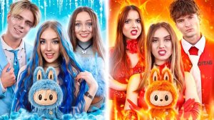 [ Тим Тин ] Горячая Семья vs Холодная Семья!Экстремальный Челлендж Огня vs Льда