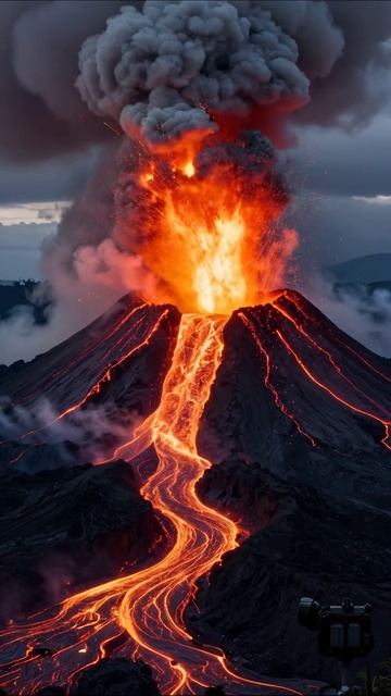 Извержение вулкана: сила природы #вулкан #извержение #природа