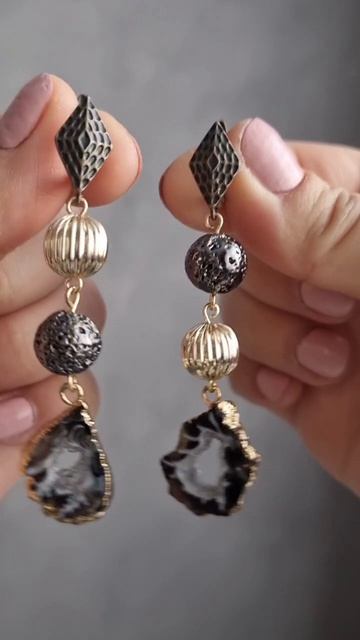 Серьги с агатом ручной работы