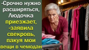 -Срочно нужно расширяться, Людочка приезжает, - завила свекровь, пакуя мои вещи в чемодан