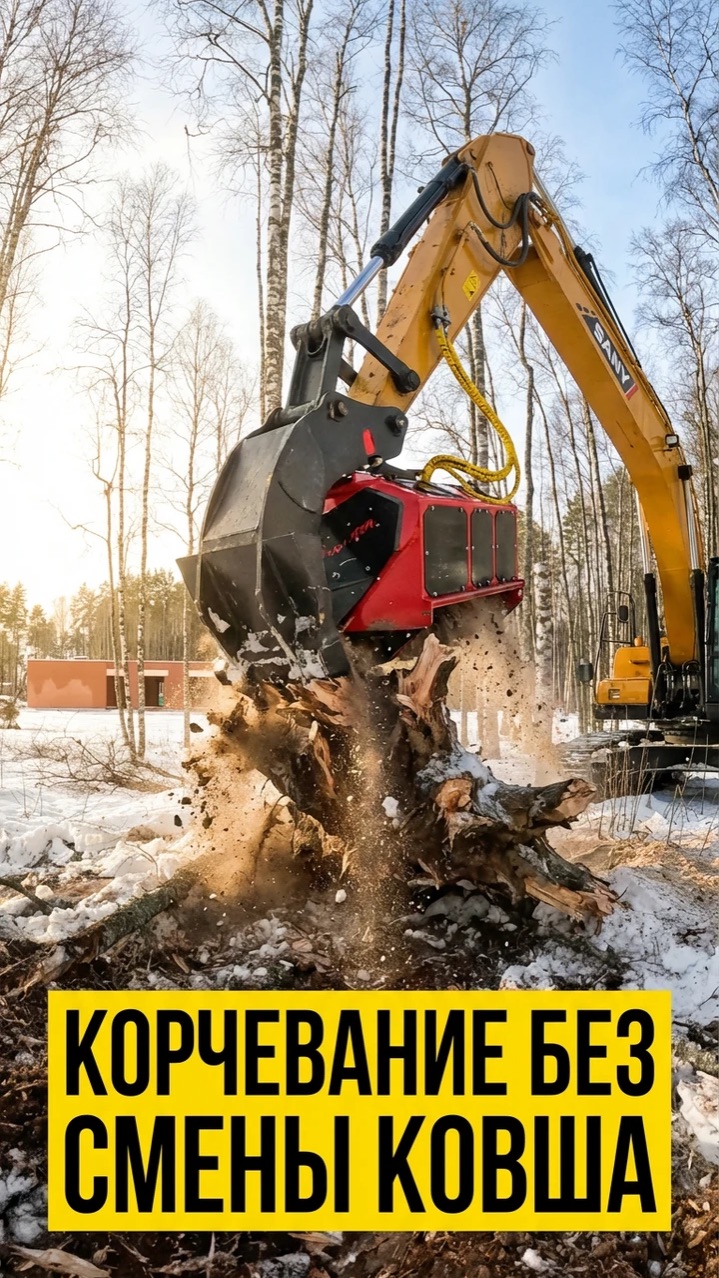 Корчевание без смены ковша