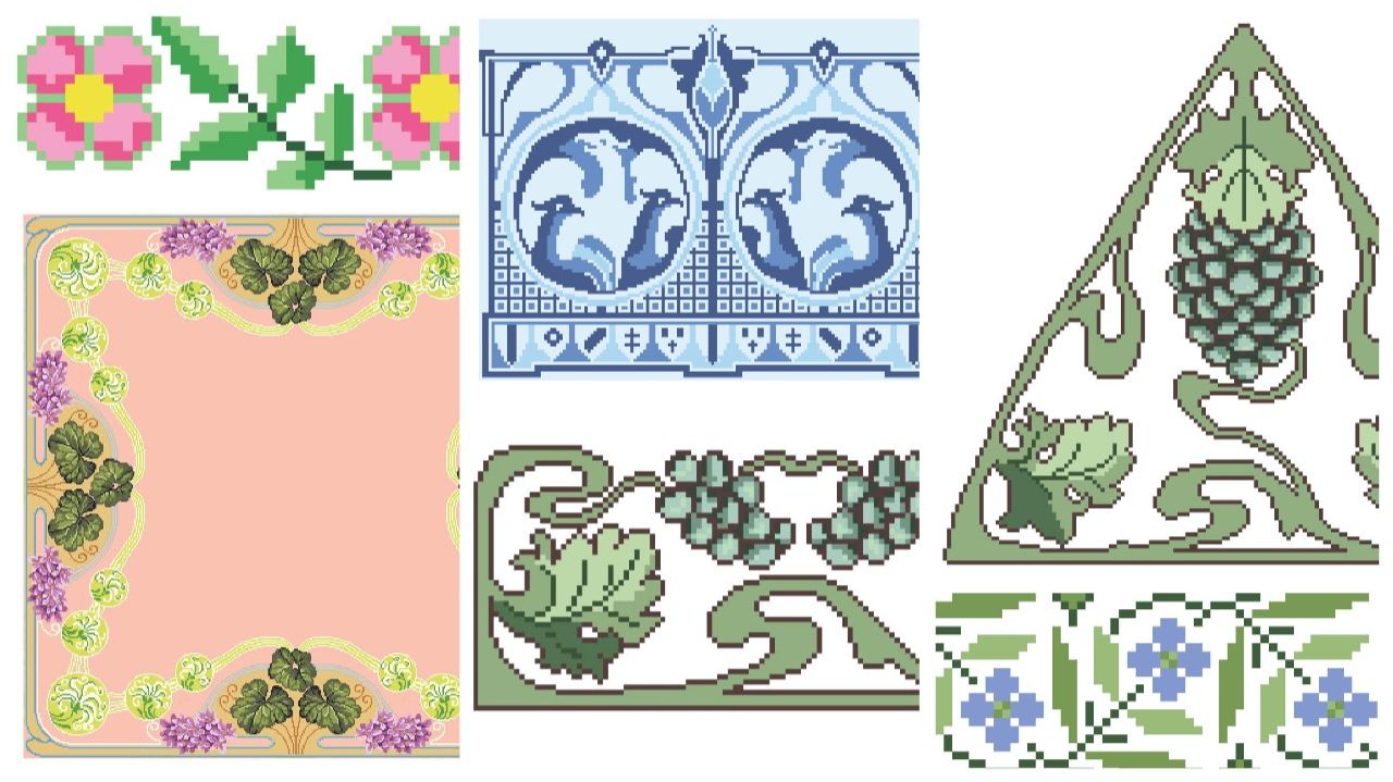 🕰️🧶 Старинные СХЕМЫ. Подборка №190. Art Nouveau для вязания и рукоделия. 🧶🕰️