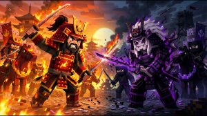 Самурайская битва: огонь против тьмы в Майнкрафт