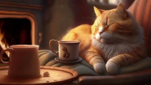 АСМР: мурлыканье кота у камина для быстрого засыпания