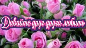 Давайте друг друга любить