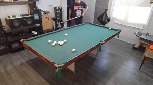 Бильярд дома.Стол 8футов.Побеждаю Сам СЕБя