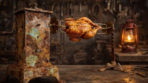 Реставрация ржавого механического вертела XVIII века