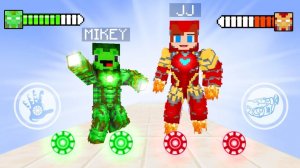 Джей Джей против Майки - супергероя в костюме ЖЕЛЕЗНОГО ЧЕЛОВЕКА. Майнкрафт Мультик