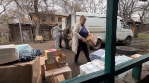 Донецк. Гуманитарная помощь жителям Жилплощадки