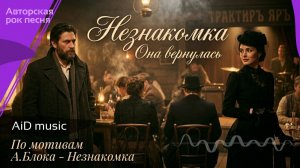 [Незнакомка] - Она вернулась - авторская рок песня - по мотивам А.Блока [ИИ видео музыка]