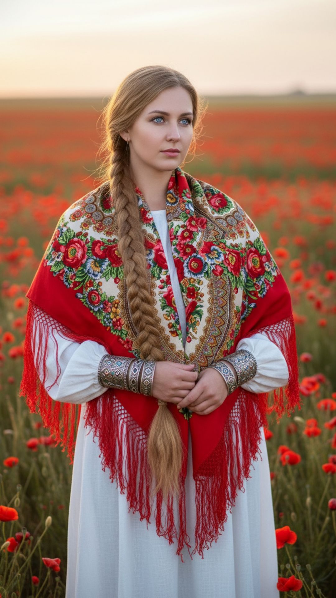 Павловопосадский платок «Подкова» 377-5