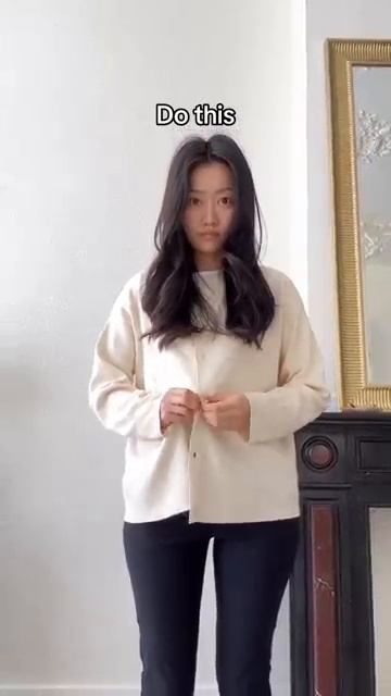 Как укоротить кардиган с помощью простого трюка