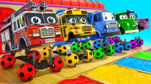 Спой песенку Колеса на автобусе Малышка Акула Колесо сделанное из футбольного мяча Детские песенки