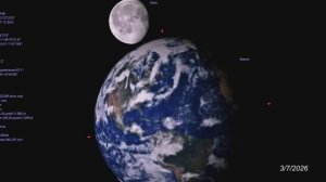 Соединения Луны и Земли 6/16/2026 и 3/7/2026, как оно примерно будет выглядеть с Венеры в телескоп
