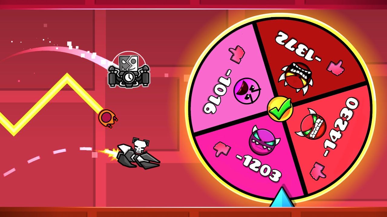 Гонка на РУЛЕТКЕ ХУДШИХ УРОВНЕЙ в Geometry Dash