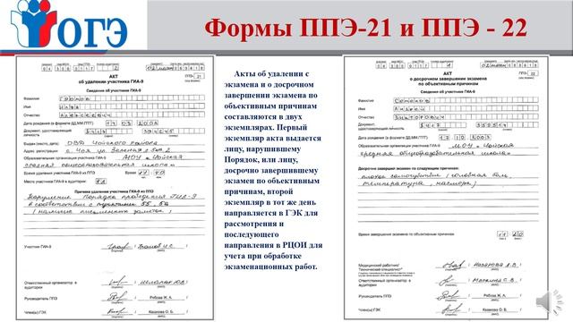 Заполнение отчетных форм для Руководителей ППЭ и Членов ГЭК