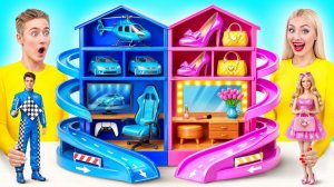 Строим Удивительный Кукольный Домик  Мальчики против Девочек