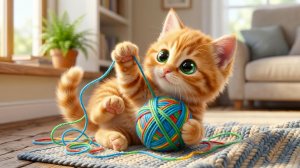 Песенка Мяу-Мяу! Котёнок, бантик и клубок