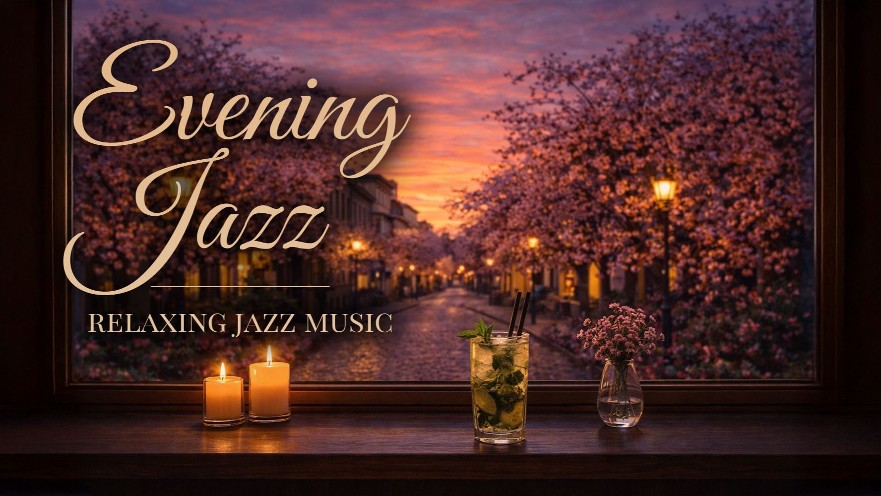 Весеннее кафе • Спокойная музыка 3 часа • Джаз • Фоновое видео • Фоновая музыка • Музыка на вечер
