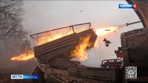 Расчеты РСЗО "Град" группировки "Север" громят позиции противника