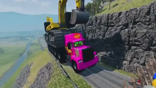 Мультики для детей . Мультики про машинки . Яркие машины преодолевают препятствия . Детский мультик