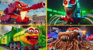 МУЛЬТИК ПРО МАШИНКИ: МОЛНИЯ МАКВИН МОНСТР ТАНК Против ПАРОВОЗИК ТОМАС и МИНЬОНЫ 🏎️💥