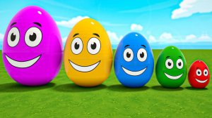 Большие гигантские яйца прыгают Песенка про яйца-сюрпризы для изучения цветов Детские стишки песенки