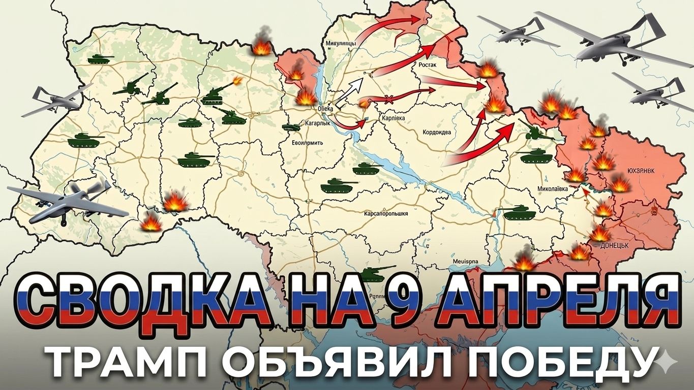 СВОДКА НА 9 АПРЕЛЯ, КАРТА СВО СЕГОДНЯ, НОВОСТИ , СВО НА УКРАИНЕ, ВОЙНА ИРАН 2026 ЮРИЙ ПОДОЛЯКА