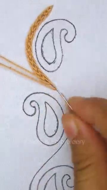 🔥🔥Superb_borderline_hand_embroidery_sewing_tutorial!_#shorts_#embroidery