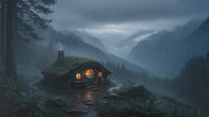 Дом в горах - Нежная атмосфера и музыка для сна, с звуками дождя