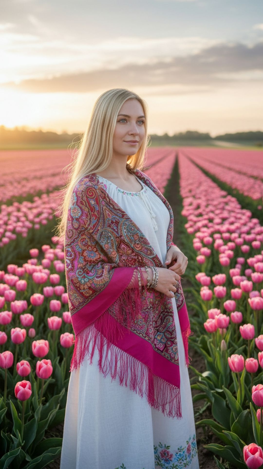 Павловопосадский платок «Королева красоты» 1686-3