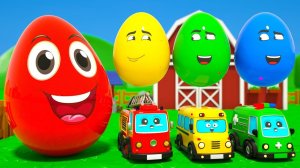 Песенка про яйца-сюрпризы и Колеса на автобусе - Откройте для себя разноцветные яйца-сюрпризы