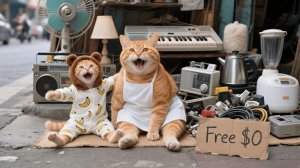 Семья рыжих котят открыла бесплатный магазин, где можно поделиться своими вещами. Видео для детей.