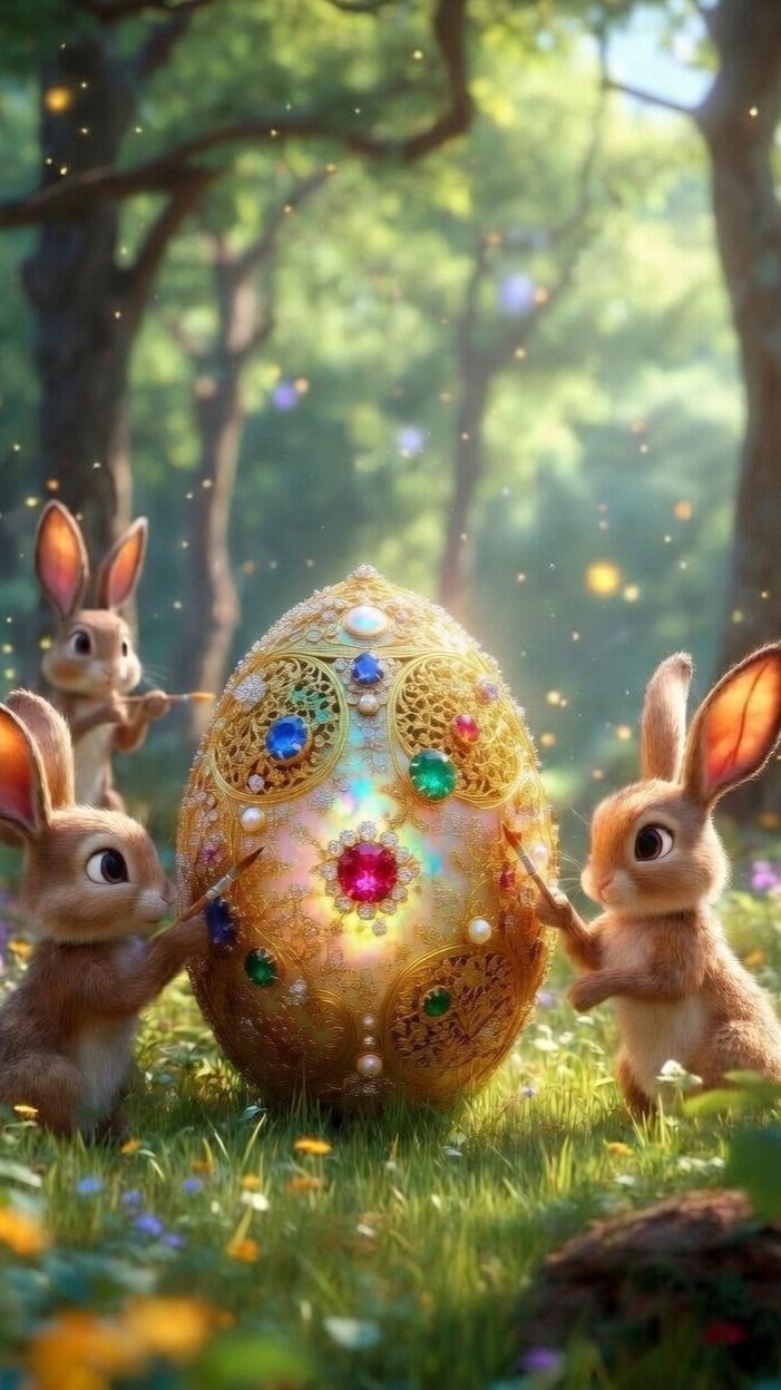 Пасхальные кролики🐰 С Пасхой! 🐰 🌸