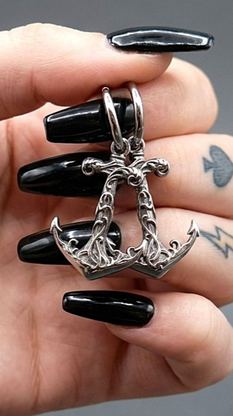 Дизайнерские длинные серьги-кольца со съемными подвесками "Эльфийский якорь" от StarfallShop